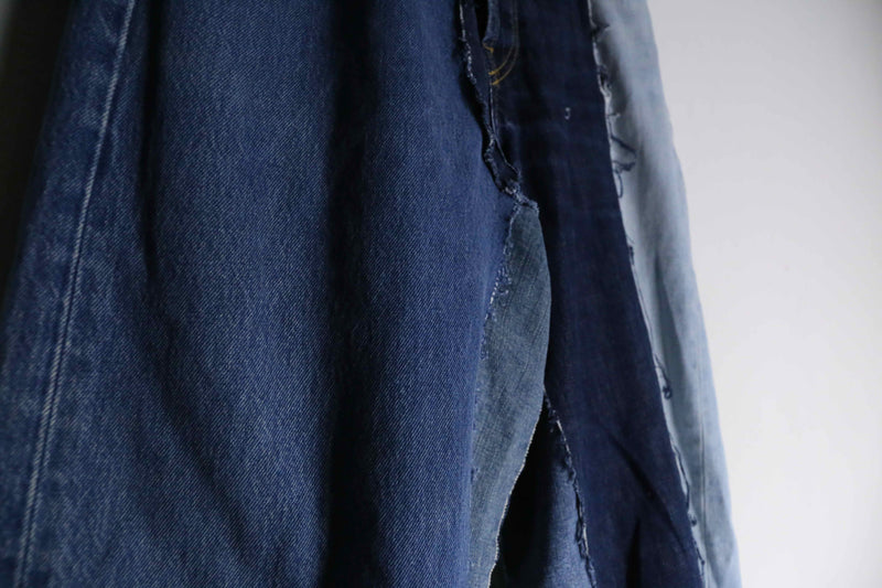 "Re:make" docking wide straight denim pants