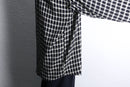 black and white check drape long shirt