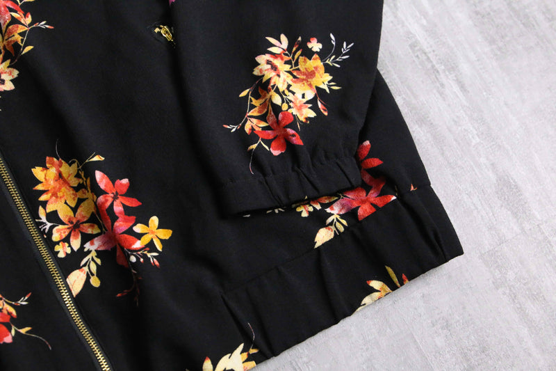 sparklers like botanical pattern zip blouson