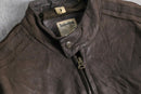 "Timberland" shoulder line brown leather single rider's jacket