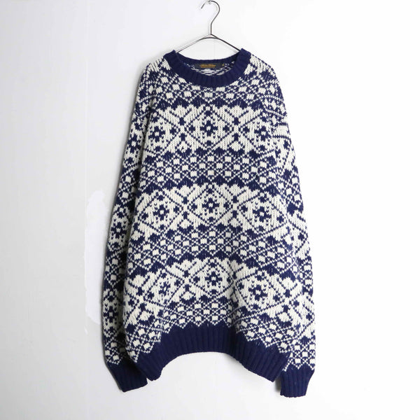 "Brooks Brothers" nordic pattern wool knit