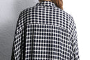 black and white check drape long shirt