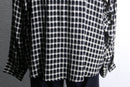 black and white check drape long shirt
