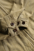 ”BANANA REPUBLIC” beige pig skin suede leather jacket.