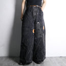 "Re:make" extra buggy black denim