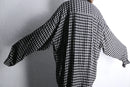 black and white check drape long shirt