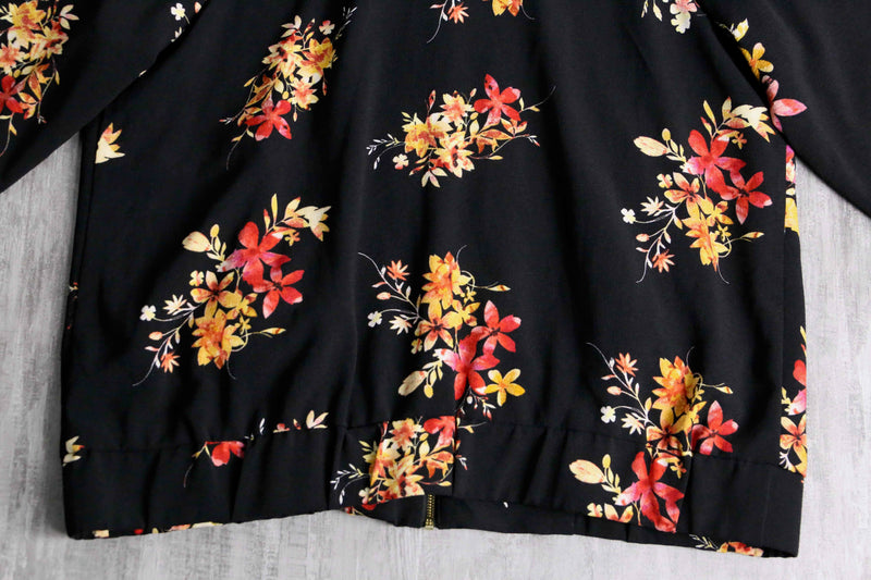 sparklers like botanical pattern zip blouson