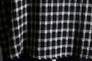 black and white check drape long shirt