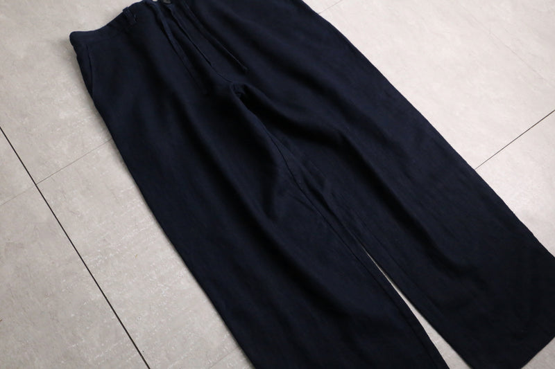 dark indigo wide easy pants