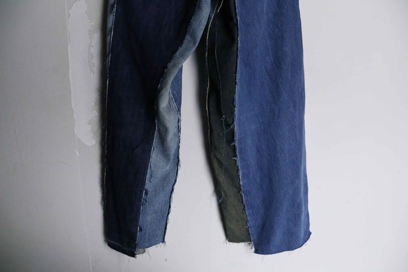 "Re:make" docking wide straight denim pants