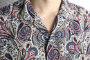 ”GUESS JEANS” paisley pattern open collar shirt