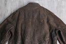 "Timberland" shoulder line brown leather single rider's jacket