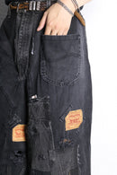 "Re:make" extra buggy black denim