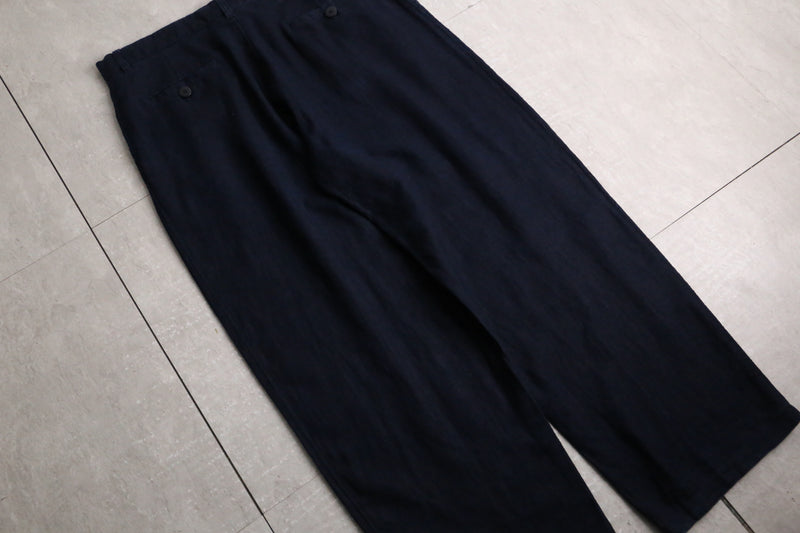 dark indigo wide easy pants