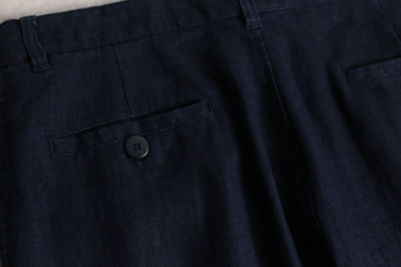 dark indigo wide easy pants