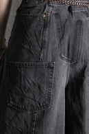 "Re:make" extra buggy black denim