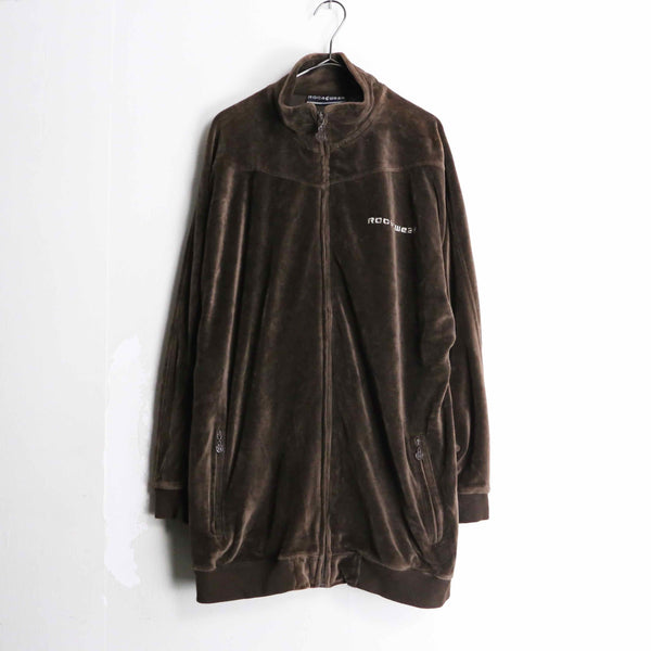 ”ROCA WEAR” brown velours zip up jacket