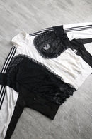 "Re:make" lace up design track jacket