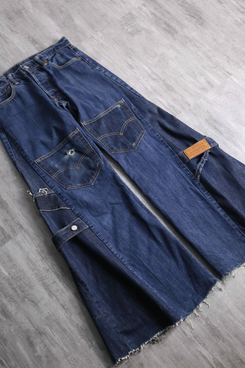 "Re:make" docking flare denim pants
