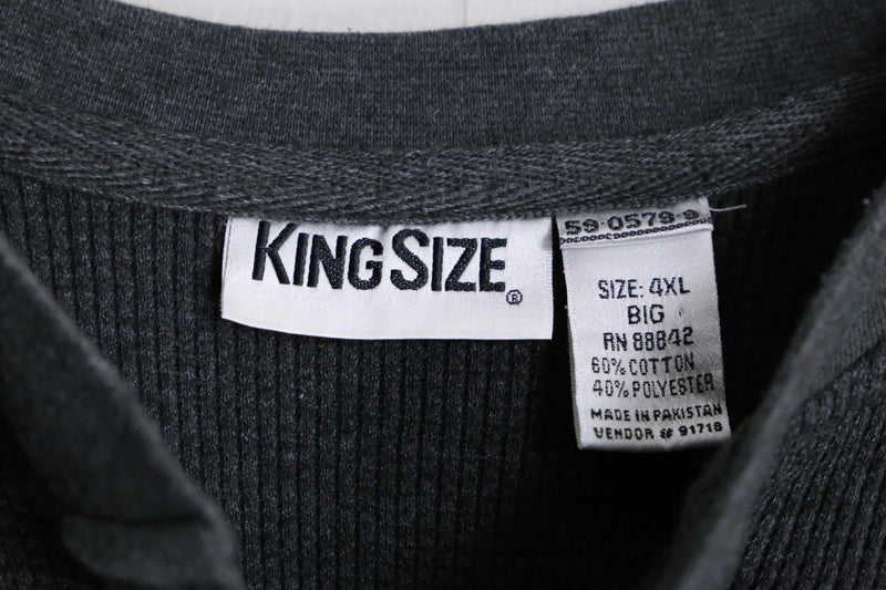 "KING SIZE" 4XL glay color loose thermal long Tee