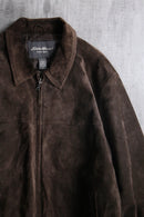 ”Eddie Bauer” dark brown suede leather jacket.