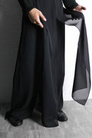 black sheer layered wide pants