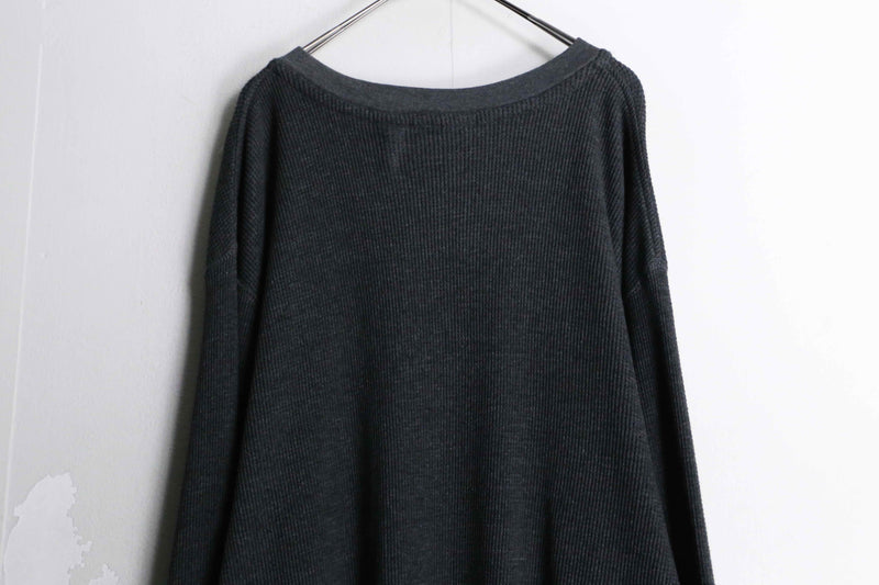 "KING SIZE" 4XL glay color loose thermal long Tee