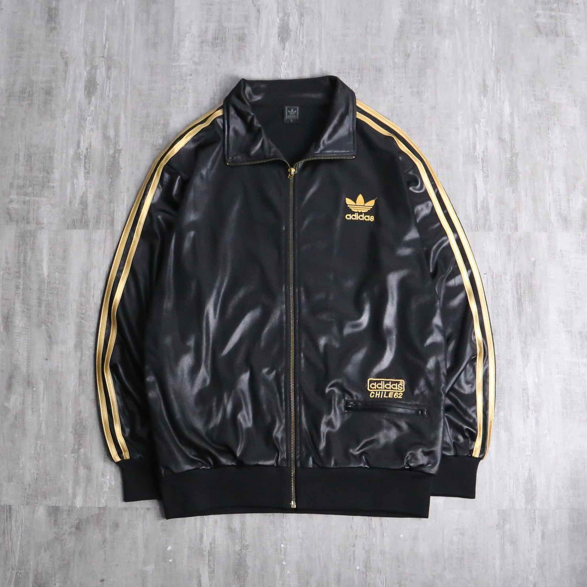 adidas CHILE62” gold line shiny track jacket