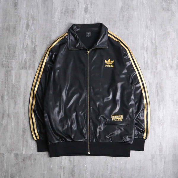 “adidas CHILE62” gold line shiny track jacket