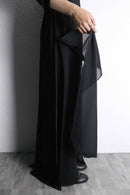 black sheer layered wide pants
