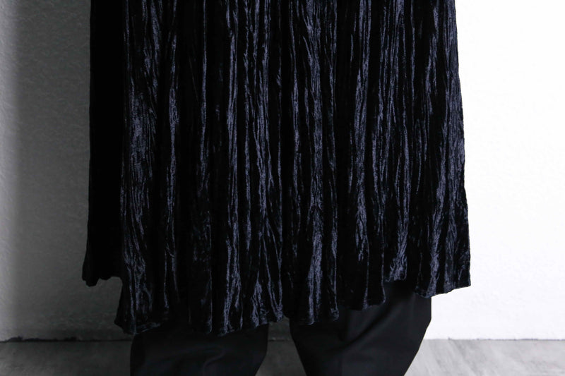 black velour long tiered skirt