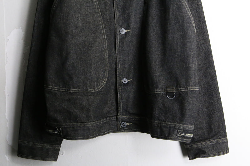 black loose denim jacket