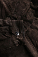 ”Eddie Bauer” dark brown suede leather jacket.