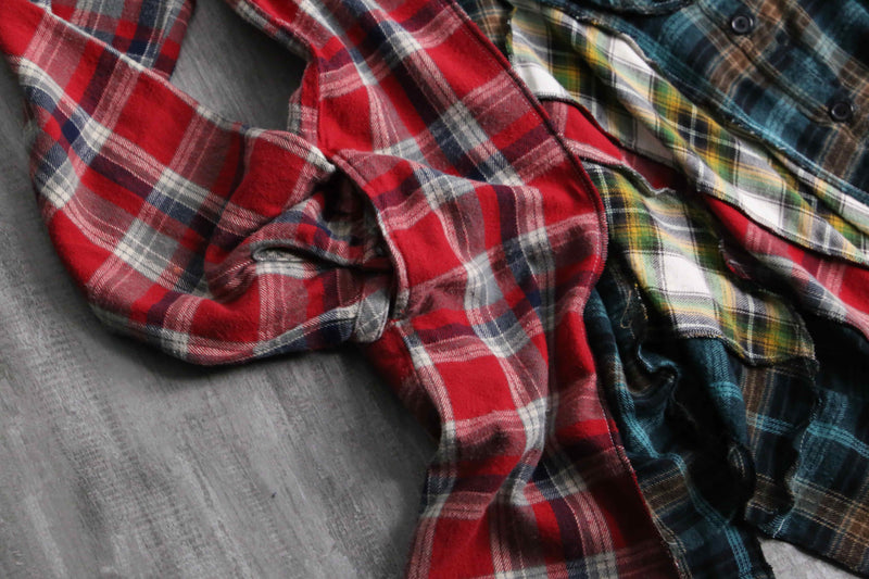 ''Re:make''asymmetry check shirt