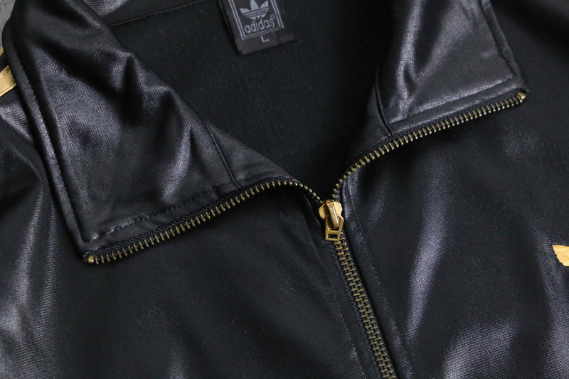 “adidas CHILE62” gold line shiny track jacket