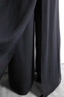 black sheer layered wide pants
