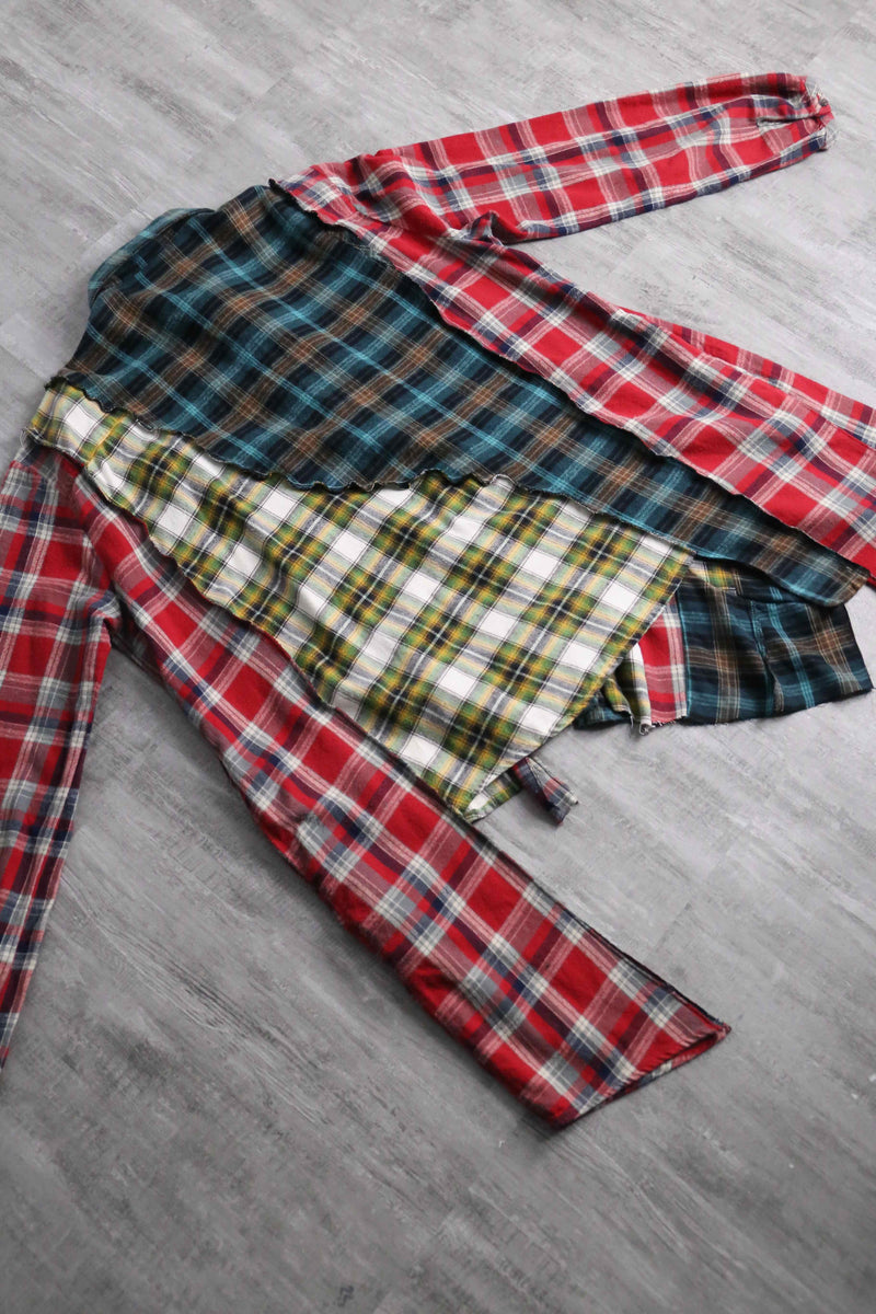 ''Re:make''asymmetry check shirt