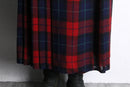 red navy tartan check wool kilt wrap skirt