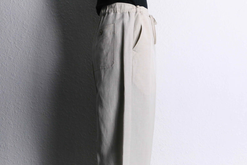 linen × rayon wide tapered easy pants
