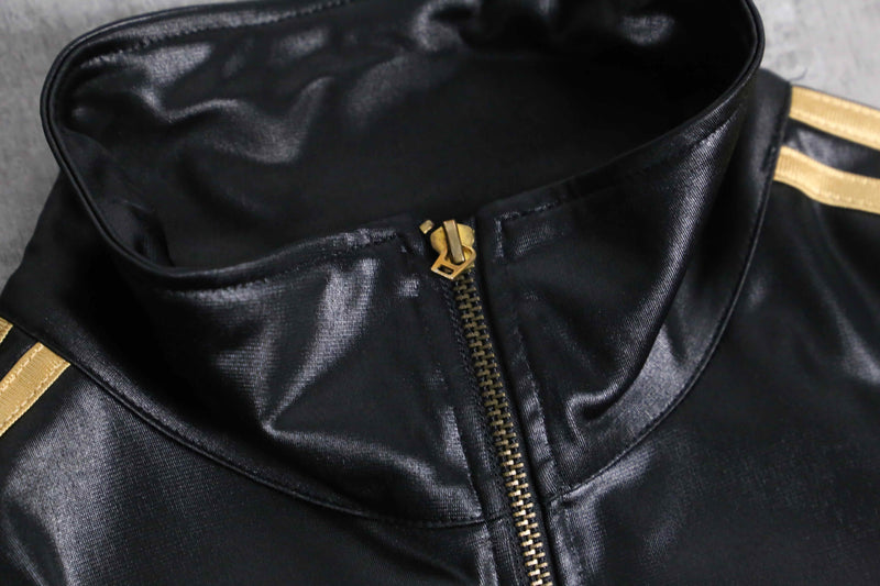 “adidas CHILE62” gold line shiny track jacket