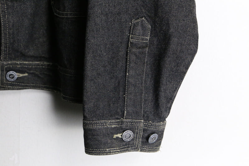 black loose denim jacket