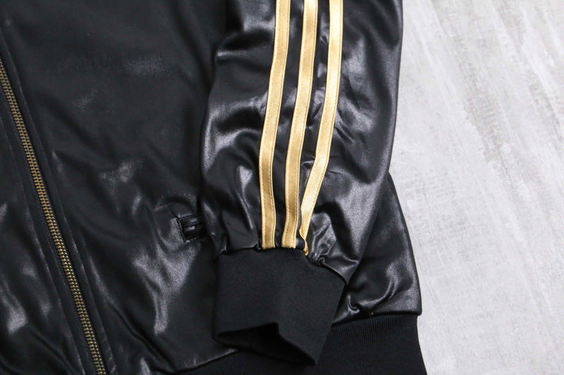 “adidas CHILE62” gold line shiny track jacket