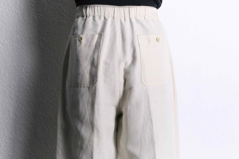 linen × rayon wide tapered easy pants