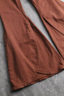 brown color front slit bell bottom｜フレアパンツの古着 詳細6