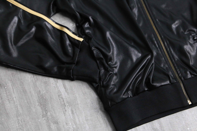 “adidas CHILE62” gold line shiny track jacket