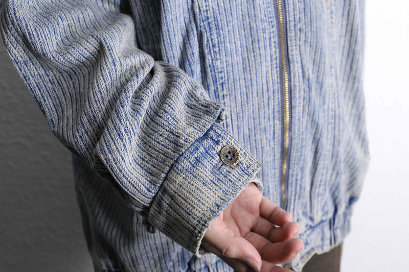 vintage like washed zip-up denim blouson