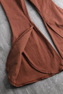 brown color front slit bell bottom｜フレアパンツの古着 詳細7