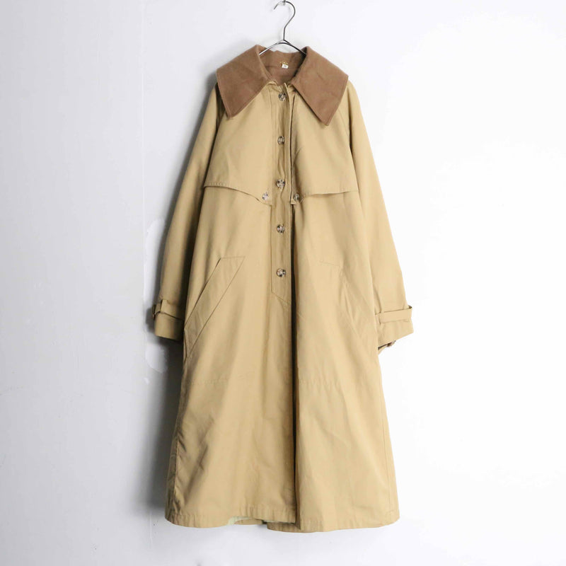 beige color hooded long coat