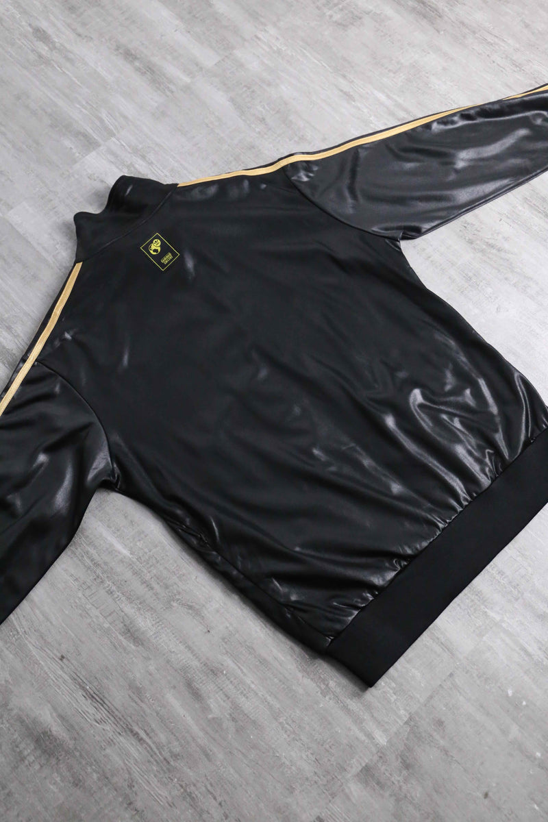 “adidas CHILE62” gold line shiny track jacket