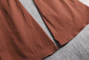 brown color front slit bell bottom｜フレアパンツの古着 詳細10